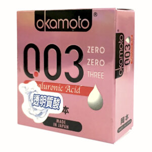 Bao Cao Su Okamoto 0.03 Hyaluronic Acid Siêu Mỏng Dưỡng Ẩm Và Bôi Trơn dưỡng ẩm Hộp 3 Cái