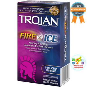 bao cao su Trojan Condom Pleasures Fire and Ice Dual