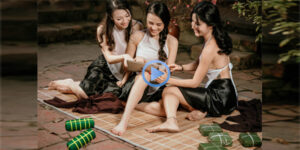 gái xinh hướng dẫn gói bánh chưng ngày tết