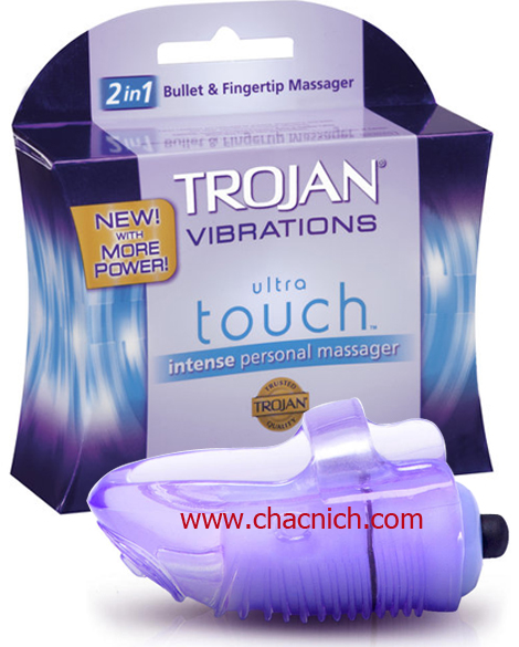 Máy rung mini đeo ngón taymassage thích điểm G Trojan Touch
