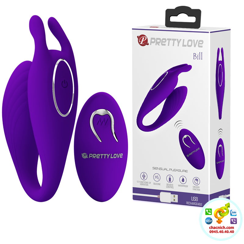 kep-kich-thich-da-diem-ga-ban-tinh-prettylove-bill-1 Máy rung kẹp tai thỏ kích thích đa điểm G với 12 chế độ rung Prettylove Bill