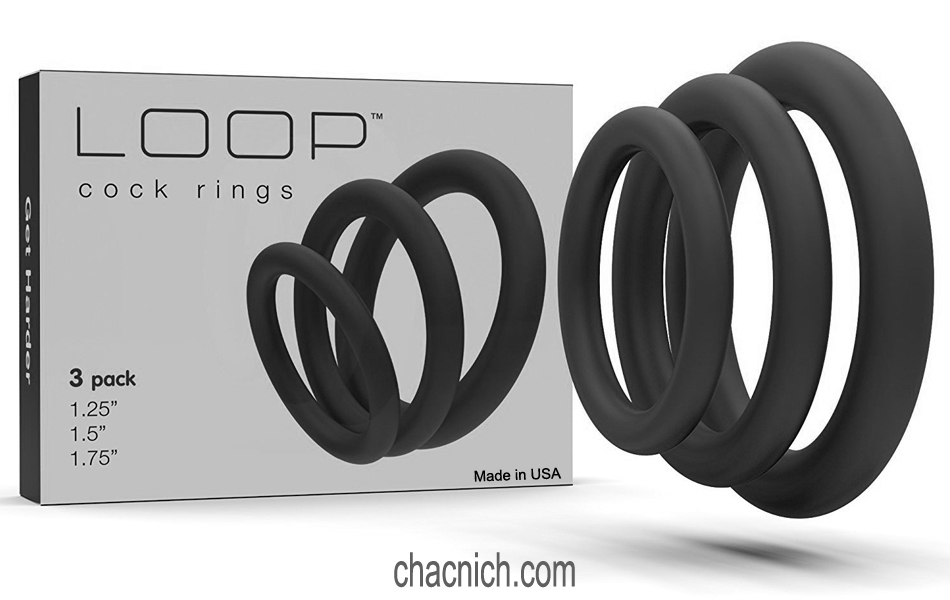 bo-3-vong-loop-cockring-black-1 Bộ 3 vòng đeo dương vật Loop Cockrings Black