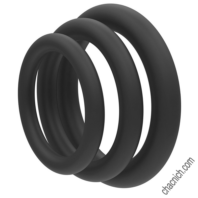 bo-3-vong-loop-cockring-black-2 Bộ 3 vòng đeo dương vật Loop Cockrings Black