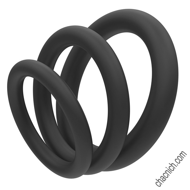 bo-3-vong-loop-cockring-black-3 Bộ 3 vòng đeo dương vật Loop Cockrings Black