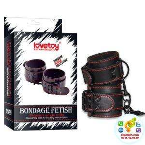 Set hóa trang nô lệ còng tay hoặc chân bằng da cao cấp Bondage Fetish Pleasure Ankle cuffs LV1654