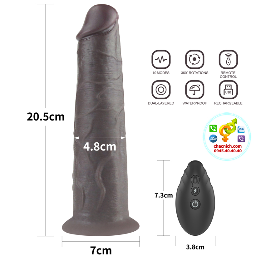 dương vật gắn mặt bàng màu nâu đen kích thước lớn