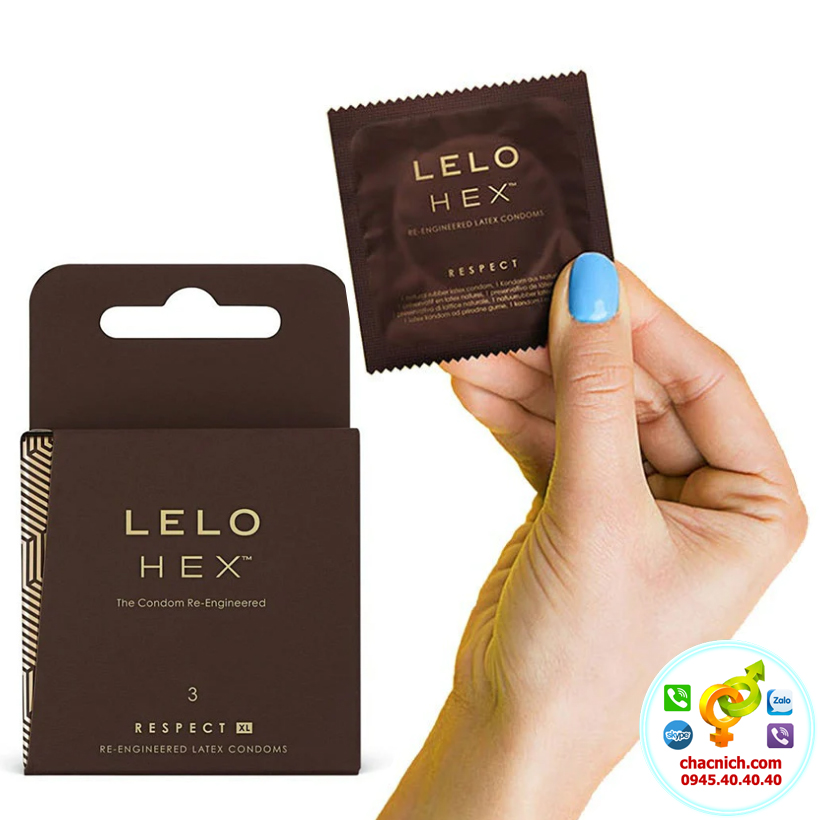 bao cao su size lớn lelo hex xl 58mm
