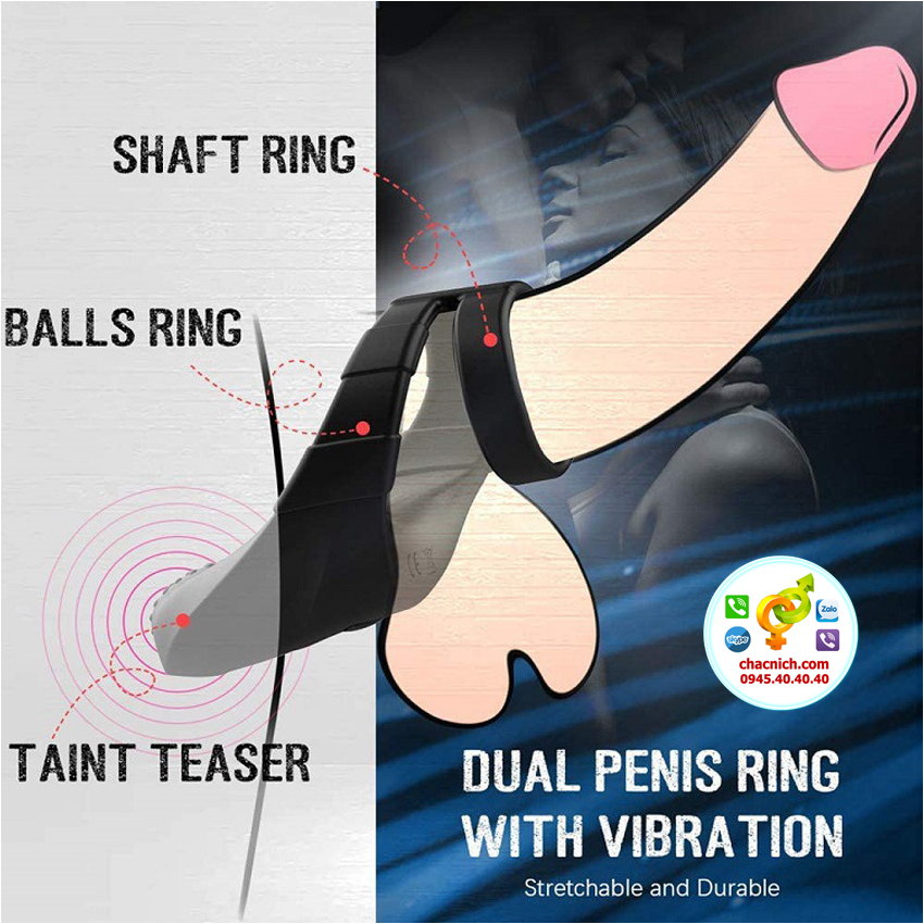 Đồ Chơi Dành Cho Gay sướng cửa sau Dual Cock Ring Teaser 10 chế độ